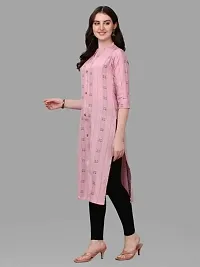WILNERCROWN Women's Rayon Fabric | Straight | 3/4 Sleeves Regular Sleeves | Designer Women's  Girls Kurta (Kurti's) | (KRT-07-P-PINK-L)-thumb3