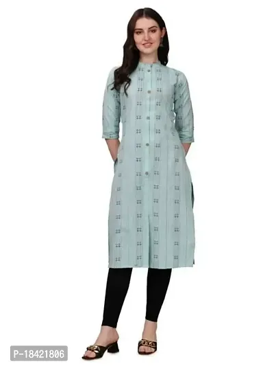 WILNERCROWN Women's Rayon Fabric | Straight | 3/4 Sleeves Regular Sleeves | Designer Women's  Girls Kurta (Kurti's) | (KRT-07-P-SKY-3XL)