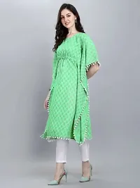 WILNERCROWN Women'sGirls (Round Neck) | ForalPrint | Calf Length | Cotton Fabric Designer Kaftan Style Designer Kurti (KFT-03-PARROT-XXL)-thumb2