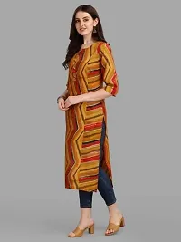 WILNERCROWN Women's Rayon Fabric | Straight | 3/4 Sleeves Regular Sleeves | Designer Women's  Girls Kurta (Kurti's) | (KRT-02-P-YELLOW-L)-thumb1