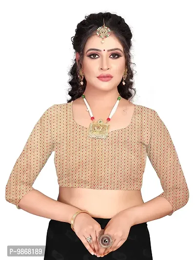 Aardiva Women's Woven Pure Chiffon Saree With Blouse Piece (BAND01NKK_Red)-thumb4