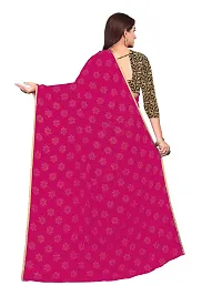 Aardiva Women's Chiffon Saree With Unstitched Blouse Piece (Dark Pink)-thumb3