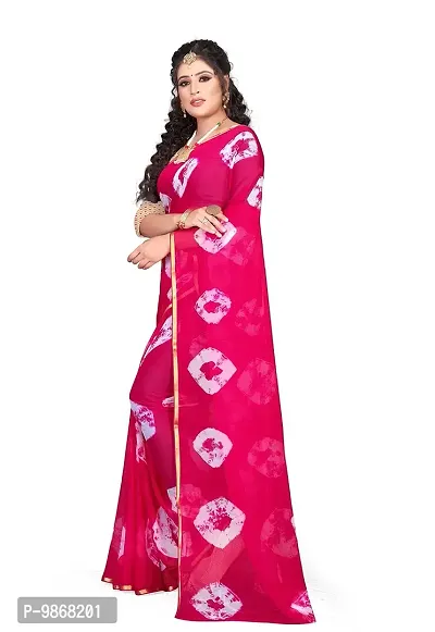 Aardiva Women's Woven Pure Chiffon Saree With Blouse Piece (BAND03NKK_Pink)-thumb2