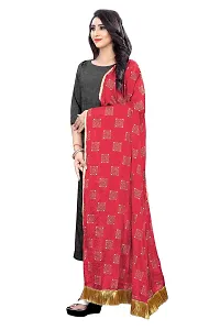 Aardiva Women's Self Design Chiffon Dupatta (ABD01_Red_Free Size)-thumb1