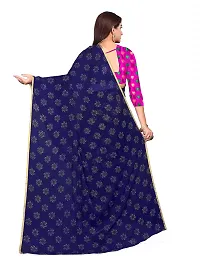 Aardiva Women Pure Chiffon Stylish Saree With Unstitched Blouse Piece (Dark Blue)-thumb3