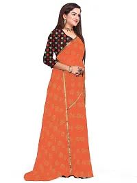 Aardiva Women Chiffon Saree With Unstitched Blouse Piece (Peach)-thumb2