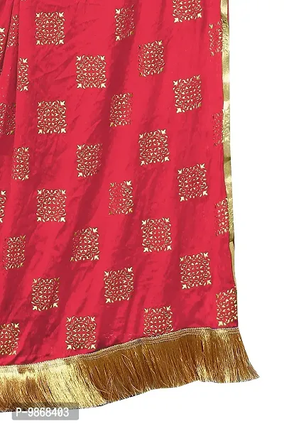 Aardiva Women's Self Design Chiffon Dupatta (ABD01_Red_Free Size)-thumb4