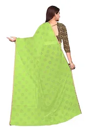 Aardiva Women's Chiffon Saree With Unstitched Blouse Piece (Light Green)-thumb3