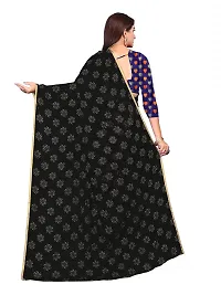 Aardiva Women Pure Chiffon Trendy Saree With Unstitched Blouse Piece (Black)-thumb3