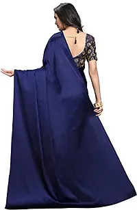 Aardiva Women's Plain Weave Satin Saree With Unstiched Blouse Piece-thumb3