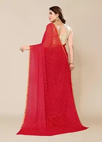 Stylish Chiffon Red Printed Saree with Blouse piece-thumb2