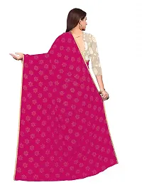 Aardiva Women's Chiffon Saree With Unstitched Blouse Piece (Dark Pink)-thumb3