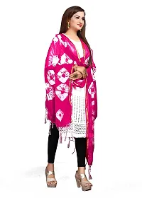 Aardiva Women Bandhani Print Work Chiffon Dupatta (Pink)-thumb2