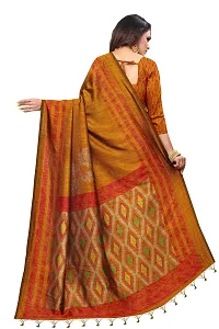 Aardiva Beautiful & Elegant Woven Silk Saree with Unstitched Blouse Piece for women's and Girl's (Yellow)-thumb3