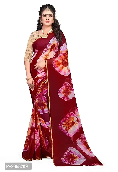 Aardiva Women's Woven Pure Chiffon Saree With Blouse Piece (BAND02NKK_Purple)-thumb0