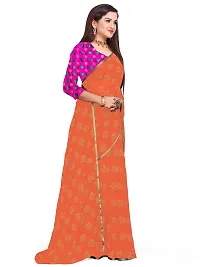 Aardiva Women Pure Chiffon Stylish Saree With Unstitched Blouse Piece (Peach)-thumb1