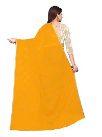 Aardiva Women's Chiffon Saree With Unstitched Blouse Piece (Yellow)-thumb3