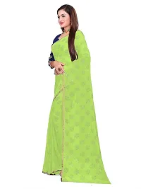 Aardiva Women's Chiffon Saree With Unstitched Blouse Piece (Light Green)-thumb2