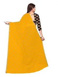 Aardiva Women's Chiffon Saree With Unstitched Blouse Piece (Yellow)-thumb3