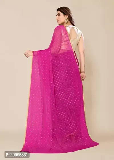 Stylish Chiffon Pink Printed Saree with Blouse piece-thumb3