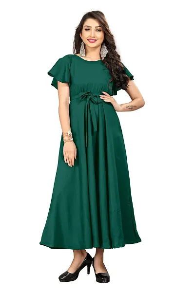 Aardiva Women's Crepe A-Line Maxi Dress