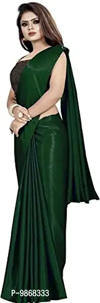 Aardiva Women's Plain Weave Satin Saree With Unstiched Blouse Piece-thumb2