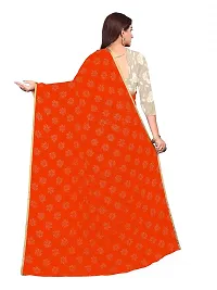 Aardiva Women's Chiffon Saree With Unstitched Blouse Piece (Orange)-thumb3