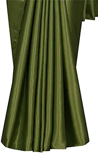 Aardiva Women's Plain Weave Satin Saree With Unstiched Blouse Piece-thumb3