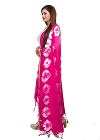 Aardiva Women Bandhani Print Work Chiffon Dupatta (Pink)-thumb1