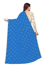 Aardiva Women's Chiffon Saree With Unstitched Blouse Piece (Light Blue)-thumb3