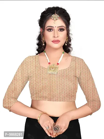 Aardiva Women's Woven Pure Chiffon Saree With Blouse Piece (BAND03NKK_Pink)-thumb4