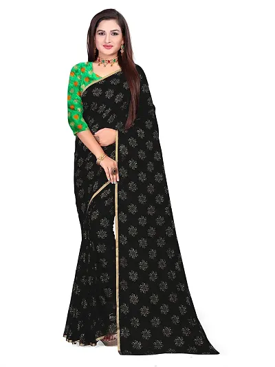 Womens Chiffon Saree With Blouse Piece