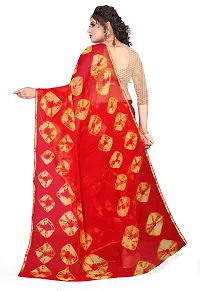 Aardiva Women's Woven Pure Chiffon Saree With Blouse Piece (BAND01NKK_Red)-thumb1
