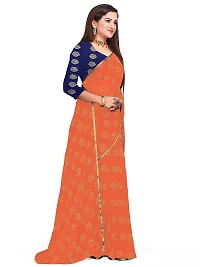 Aardiva Women's Chiffon Saree With Unstitched Blouse Piece (Peach)-thumb2