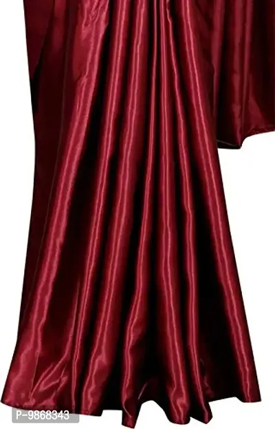 Aardiva Women's Plain Weave Satin Saree With Unstiched Blouse Piece-thumb4