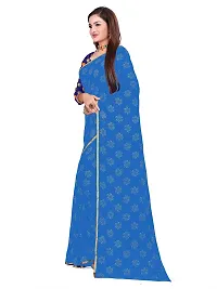 Aardiva Women Pure Chiffon Trendy Saree With Unstitched Blouse Piece (Light Blue)-thumb2