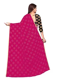 Aardiva Women's Chiffon Saree With Unstitched Blouse Piece (Dark Pink)-thumb3