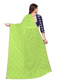 Aardiva Women's Chiffon Saree With Unstitched Blouse Piece (Light Green)-thumb3