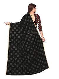 Aardiva Women Chiffon Saree With Unstitched Blouse Piece (Black)-thumb3