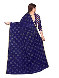 Aardiva Women Pure Chiffon Trendy Saree With Unstitched Blouse Piece (Dark Blue)-thumb3