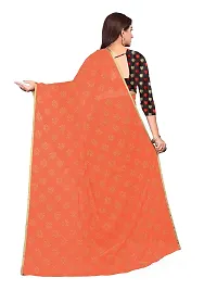 Aardiva Women Chiffon Saree With Unstitched Blouse Piece (Peach)-thumb3