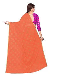 Aardiva Women Pure Chiffon Stylish Saree With Unstitched Blouse Piece (Peach)-thumb3