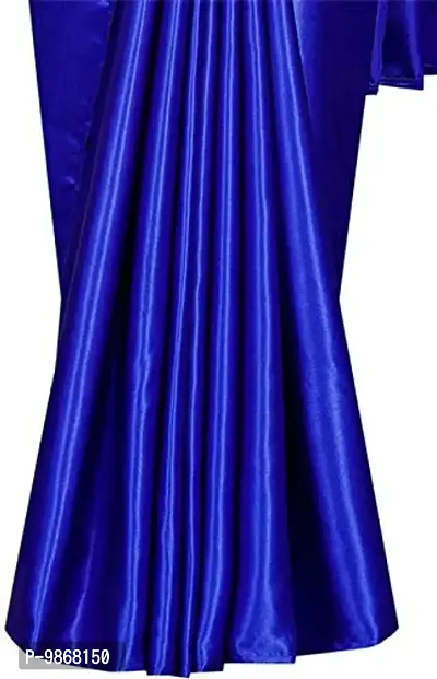 Aardiva Women's Plain Weave Satin Saree With Unstiched Blouse Piece-thumb4
