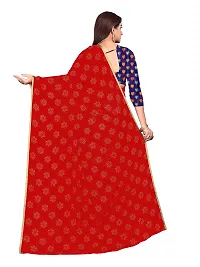 Aardiva Women Pure Chiffon Trendy Saree With Unstitched Blouse Piece (Red)-thumb3