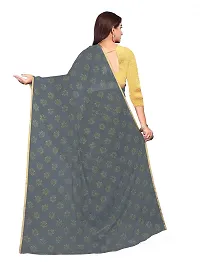 Aardiva Women's Chiffon Saree With Unstitched Blouse Piece (Grey)-thumb3