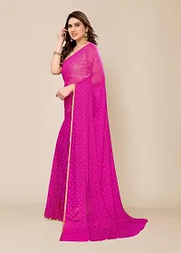 Stylish Chiffon Pink Printed Saree with Blouse piece-thumb1