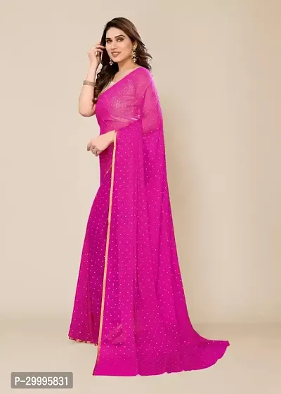 Stylish Chiffon Pink Printed Saree with Blouse piece-thumb2