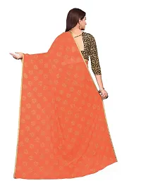 Aardiva Women's Chiffon Saree With Unstitched Blouse Piece (Peach)-thumb3