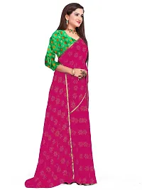 Aardiva Women Pure Chiffon Saree With Unstitch Blouse Piece (Dark Pink)-thumb2