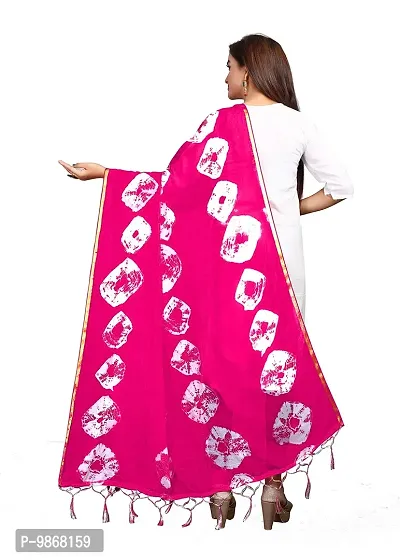 Aardiva Women Bandhani Print Work Chiffon Dupatta (Pink)-thumb4